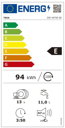 TEKA DSI 46750 SS 60 cm Siyah Yarı Ankastre Bulaşık Makinesi - 12