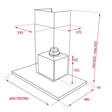 TEKA DSJ 650 60 cm Paslanmaz Çelik Duvar Tipi Davlumbaz - 6