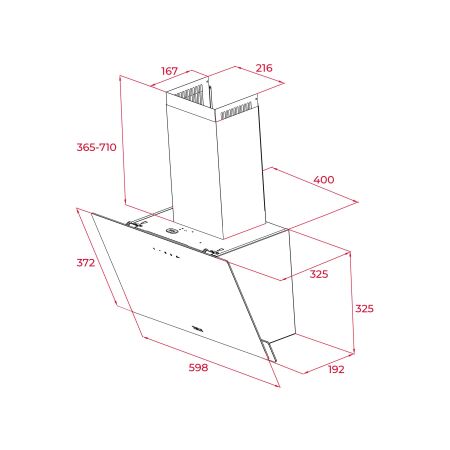 TEKA DVN 64030 TTC WH 60 cm Beyaz Duvar Tipi Davlumbaz - 6