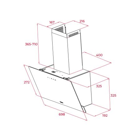 TEKA DVN 74030 TTC BK 70 cm Siyah Cam Tasarım Duvar Tipi Davlumbaz - 10