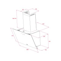 TEKA DVN 94030 TTC BK 90 cm Siyah Cam Tasarım Duvar Tipi Davlumbaz - 10