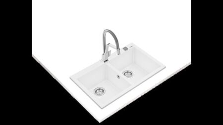 TEKA FORSQUARE 790 TG Tezgahüstü Arctic White Granit Eviye - 2