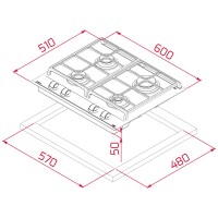 TEKA GZC 64300 XBN 60 cm Seramik Cam Siyah Ankastre Gazlı Ocak - 10