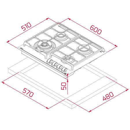 TEKA GZC 64320 XBC ST (E4) 60 cm Seramik Cam Gri Ankastre Gazlı Ocak - 11