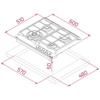 TEKA GZC 64320 XBN LB 60 cm Seramik Cam Taba Ankastre Gazlı Ocak - 10