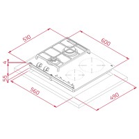 TEKA JZC 64322 ABC 60 cm 2 İndüksiyon & 2 Gazlı Hibrit siyah Ankastre Ocak - 11