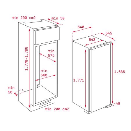 TEKA TGI2 200 NF EU 177 cm 6 Bölmeli Ankastre NoFrost Dondurucu - 2